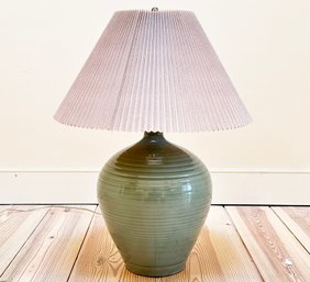 A Glazed Ceramic Ginger Jar Lamp By Pottery Barn