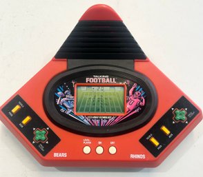 1986 Talking Football Play By Play Electronic Hand Held Game - WORKING CONDITION!