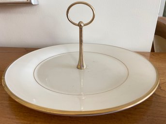 Lenox Serving Plate With Handle Gold Trim