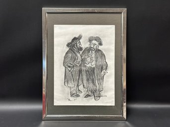 An Original Charcoal, Two Jewish Men
