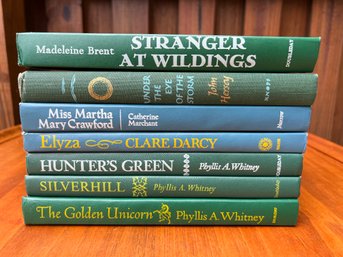 ColorStack Of Pretty Blue Green Vintage Hardcover Books Under The Eye Of The Storm