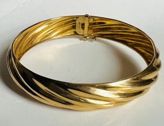 DESIGNER LIRM GOLD OVER STERLING SILVER TWIST DESIGN BRACELET ITALY