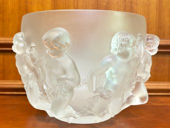 A Vintage Figural Art Glass Bowl By Lalique