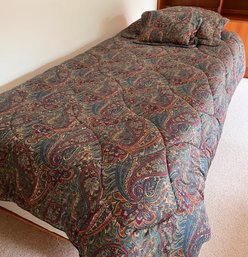 Twin Bedding Set By Revman All Cotton Sateen - Bedspread, Sham, Throw Pillow, 2 Pillowcases