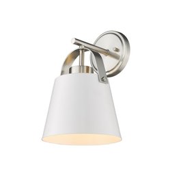 Z-Lite Z-Studio 8-in W 1-Light Matte White  Brushed Nickel Modern/Contemporary Wall Sconce Item #5095757  Mod