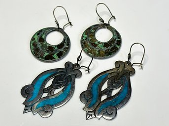 Vintage Sterling And Turquoise Earrings