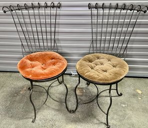Rare Wrought Iron Bistro Chairs Attributed To Victor Gruen (2)