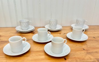 Set Of 7 - Demitasse Cups With Saucers