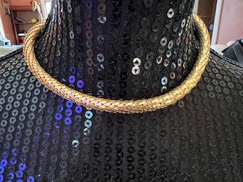 Luxe Gold Tubular Snake Chain Choker Necklace