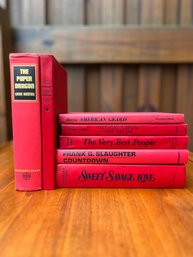 Colorstack  Of  Vintage RED Hardcover Book Bundle - With Irresistibly Cool Titles - Great For Staging