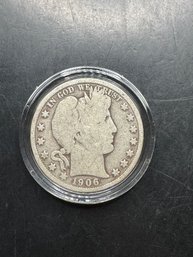 1906-D Barber Silver Half Dollar