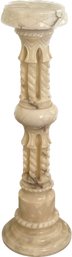 Elaborately Craved Alabaster Pedestal Column  (2 Of 3)