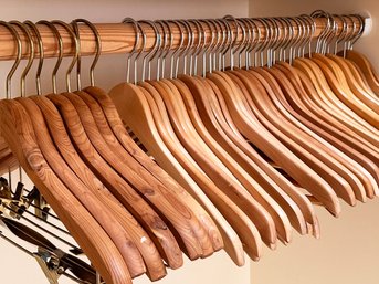 A Large Collection Of Solid Cedar Hangers And More