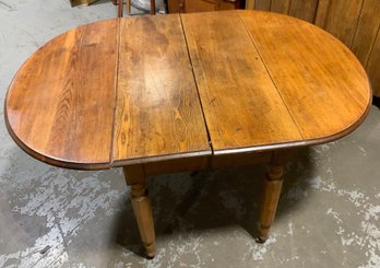 Gorgeous Antique Drop Leaf Oak Dining Table With Wheels