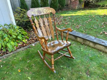 A Solid Wood Vintage Rocking Chair
