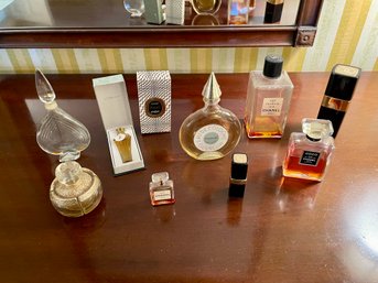 Vintage Perfume Bottle Collection Including Chanel No. 5