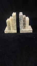 Genuine Alabaster Hand Carved Bookends