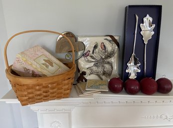 Hostess Lot With Basket, Candles, Napkin Holders And More!