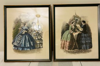 Pair Of 1800s Framed Fashion Prints