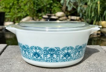 Vintage Pyrex Blue Horizon Lidded Casserole Dish