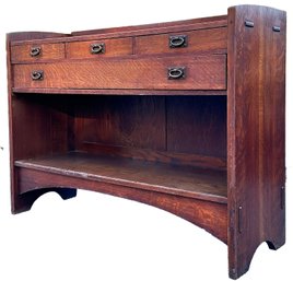 An Early 20th Century Oak Sideboard By Gustav Stickley, #808, Signed