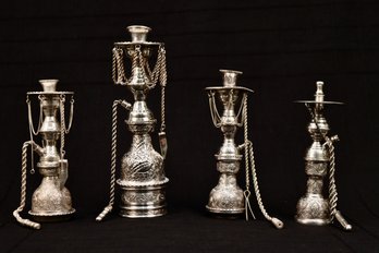 Imported Sterling Silver From Cairo Egypt Hookahs Shishas  1960s 29.75 Ozt