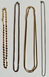 12K Gold Chain Necklaces, 2 Sterling Silver Chains Marked 925 & Star Chain