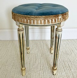 A Louis XVI Style Stool In Tufted Velvet