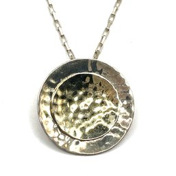 Vintage Italian Sterling Silver Chain With Silpada Designer Sterling Silver With Vermeil Hammered Pendant