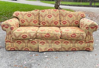 A Comfy Upholstered Rolled Arm Sofa By Drexel Heritage