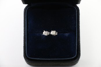 14k White Gold Small Diamond Earrings
