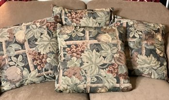 Set Of 4 Grape Motif Pillows