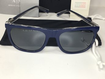 Incredible Brand New $395 Unisex GIORGIO ARMANI / EXCHANGE Blue Sunglasses With Case & Booklet - GIFT !