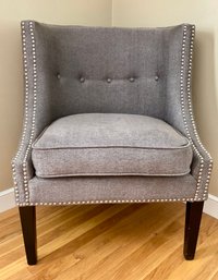 Stylish Plush Accent Chair Nailhead Trim Accents