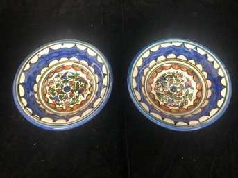 Pair Of Jerusalem Style Hand Painted Bowls