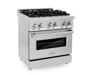 ZLINE KITCHEN & BATH Professional 30-in Deep Recessed 4 Burners Convection Oven Freestanding Dual Fuel Range (