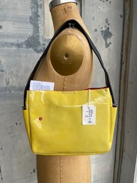 Bally Lime Pony Patent Leather Shoulder Bag, Detachable Change Purse & Dust Bag- NOS- See Description