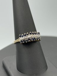 Multi Sapphire & Diamond 10k Yellow Gold Ring