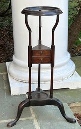 Authentic  18th Century Georgian Mahogany Wig Stand Basin Stand With 2 Drawers 32' ( READ DESCRIPTION)