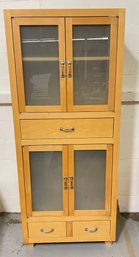 Modern Solid Wood And Glass Cupboard