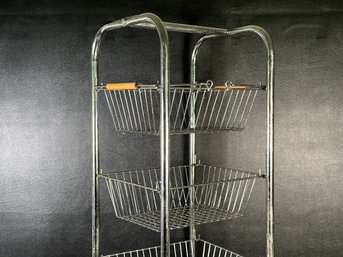 A Super Handy Rolling Cart With Removable Wire Baskets