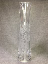 Fabulous $1,300 Retail Price BACCARAT GINKO BAMBOO Pattern Vase - Double Signed - Gorgeous Piece - France