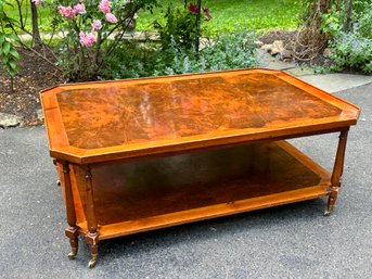 Hendredon Coffee Table On Casters, Purchased At Lillian August