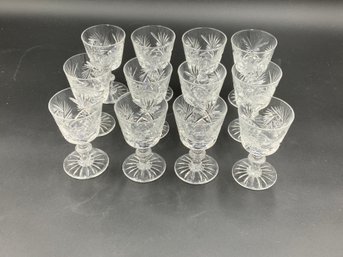 Mid-Century Pinwheel And Fan Wine/sherry Glasses