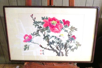 Framed Asian Floral Artwork