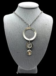 Vintage Silpada Designer Sterling Silver Hammered Open Circles Pendant Necklace