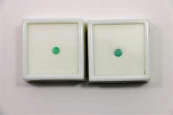 2 Loose Nigerian Emerald Gemstones .4 Carats Each