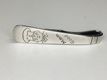 Two Fantastic Vintage Campbell's Soup / Campbells Kids Tie Clips - One Is Sterling Silver - TWO FOR ONE BID !