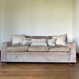 A Beautiful Cut Velvet Sofa - Custom Designer - Quality Fabric - 86 Inch - 3 Cushion