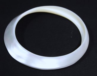 Vintage Carved Mother Of Pearl Bangle Bracelet One Piece